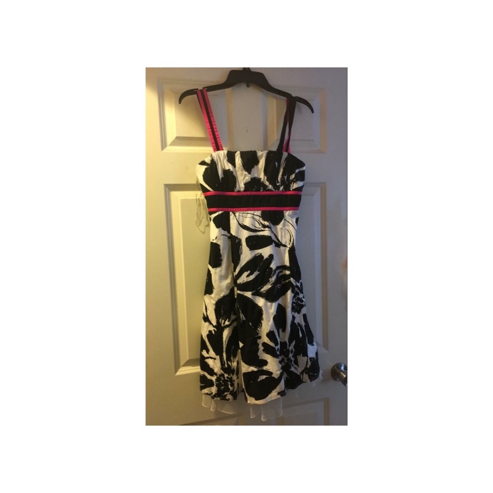 Black, white, and pink summer dress